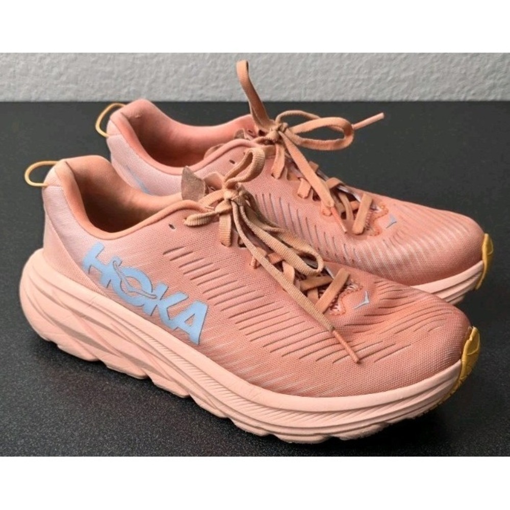 Hoka One Rincon 3 Women' 7B Running Shoes Mock Peach Coral Active Gym Sneakers